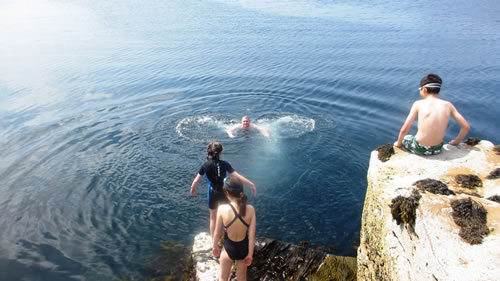Swimming at Inishmurray Island